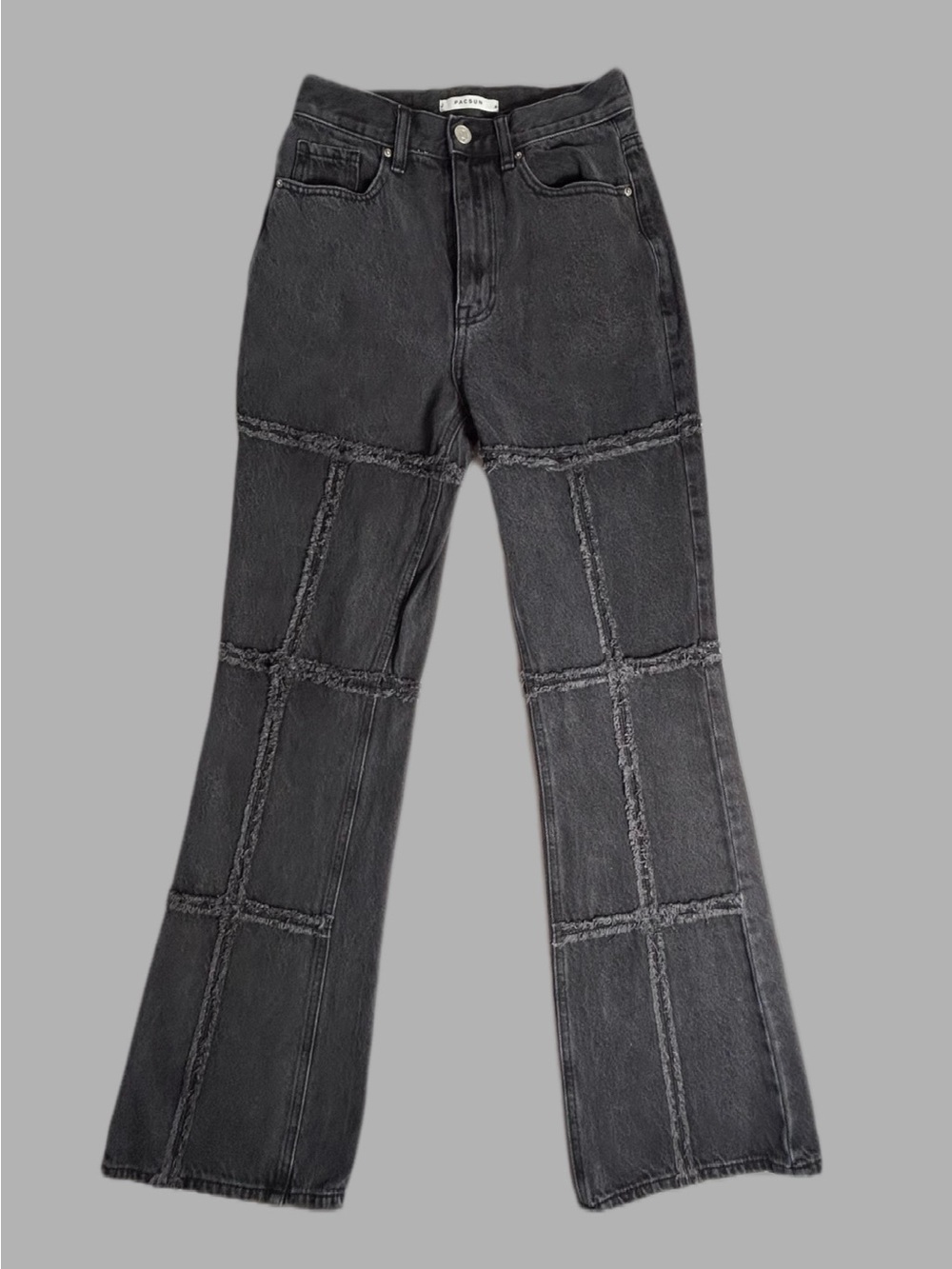 PacSun Black Patchwork Flare Jeans